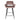 PTMD Fal Low barstoel, bruin fluweel met zwart metalen onderstel, set van 2