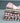 Rozablue theedoek Funkystripes, handblockprinted, carmine