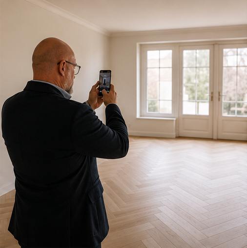 Maten opnemen foto's maken en algehele indruk opmaken
