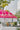 Todo Bien Bali parasol, fuchsia met goud fringe, 250 cm